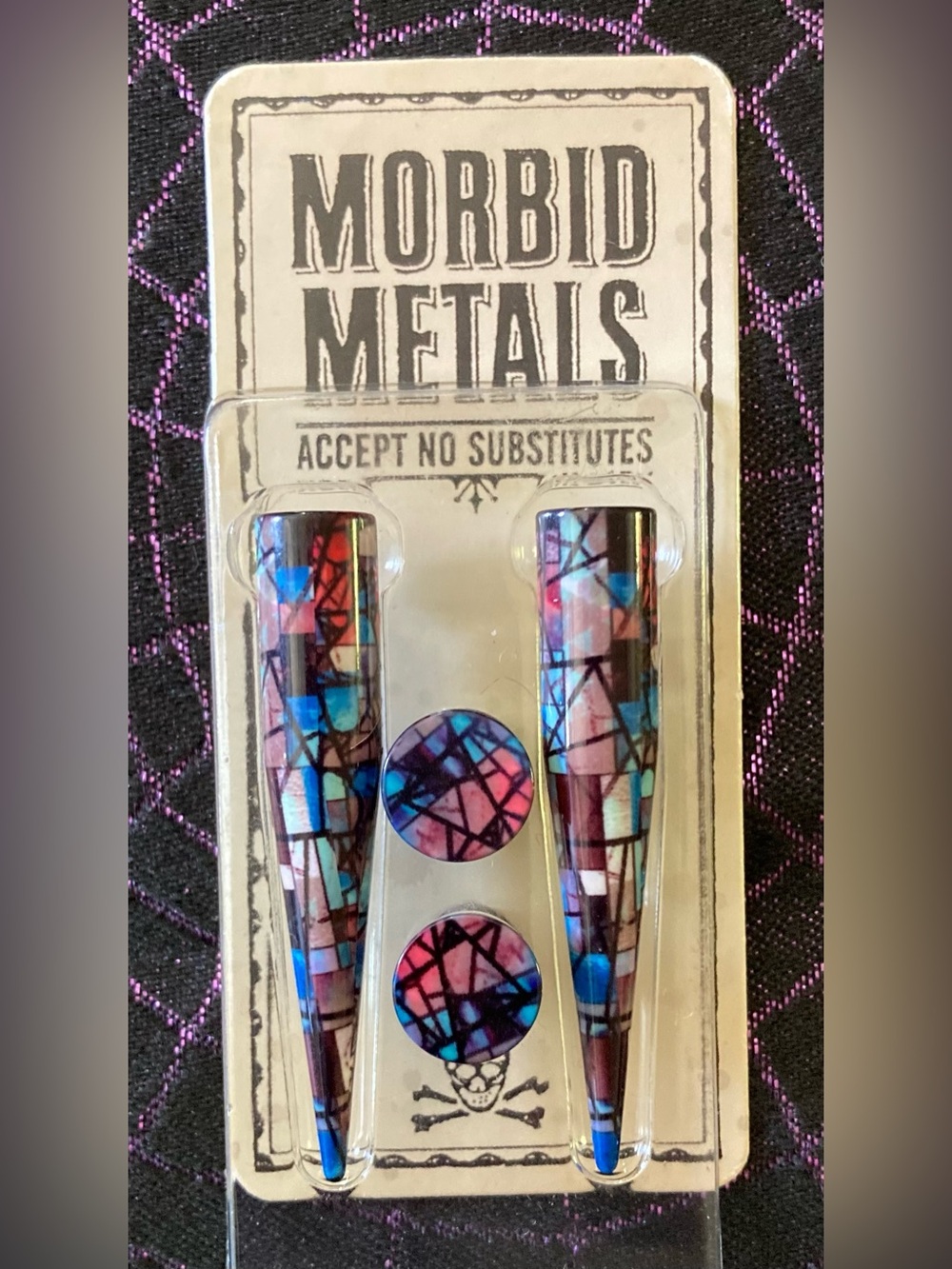 0g Stained Glass Taper and Plug Set by Morbid Metals